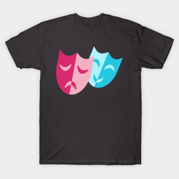 Theatrical blue mask smiles and red cry T-Shirt by EvgeniiV